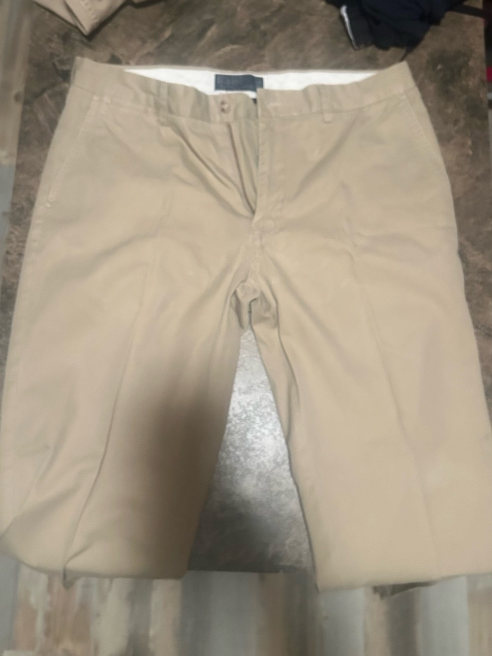 Men's Polo Khaki Flat-Front Chino Pants